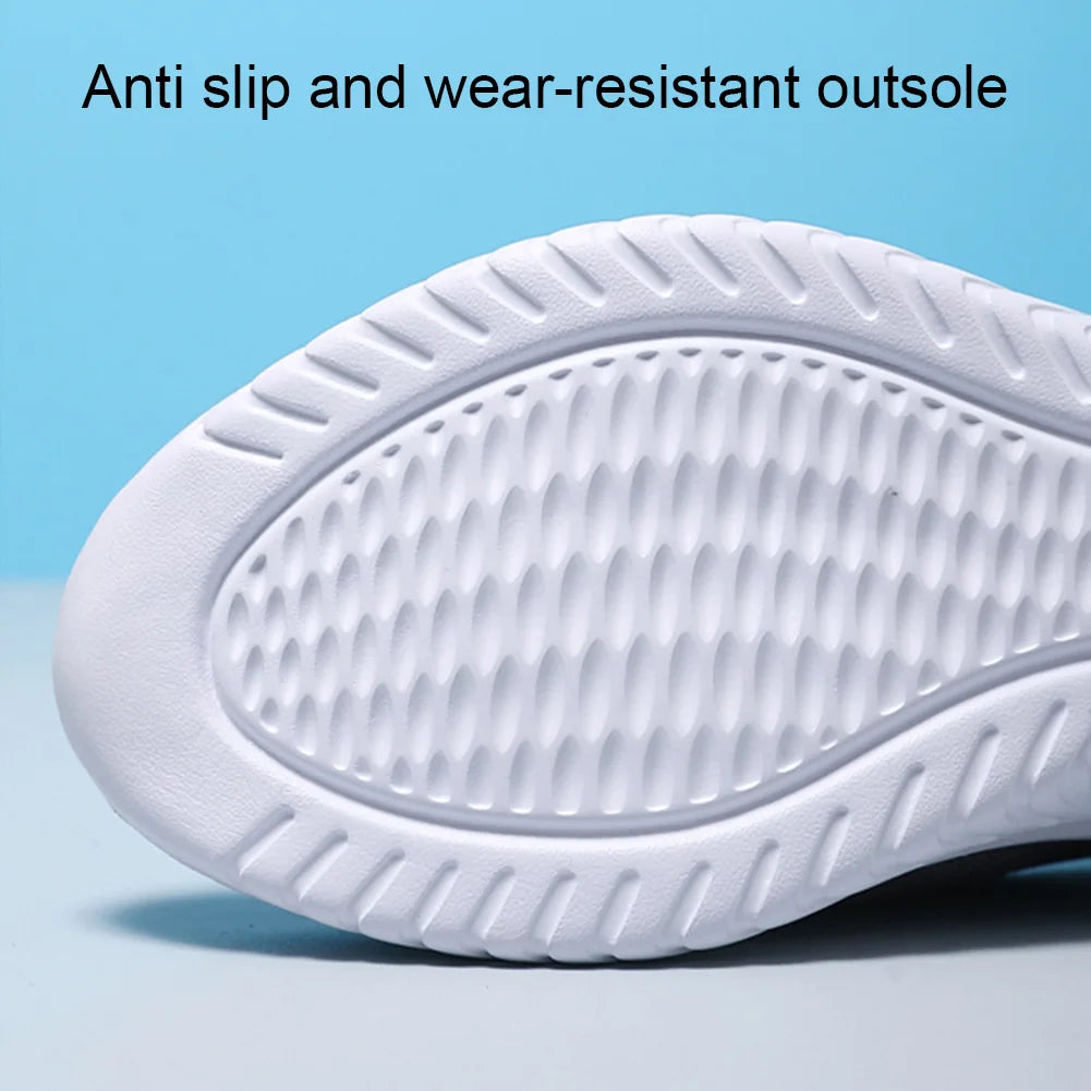 Women Knit Sneakers Slip On Flat Shoes Lightweight Loafers/Walking Sneakers Nursing Flats for Indoor Outdoor
