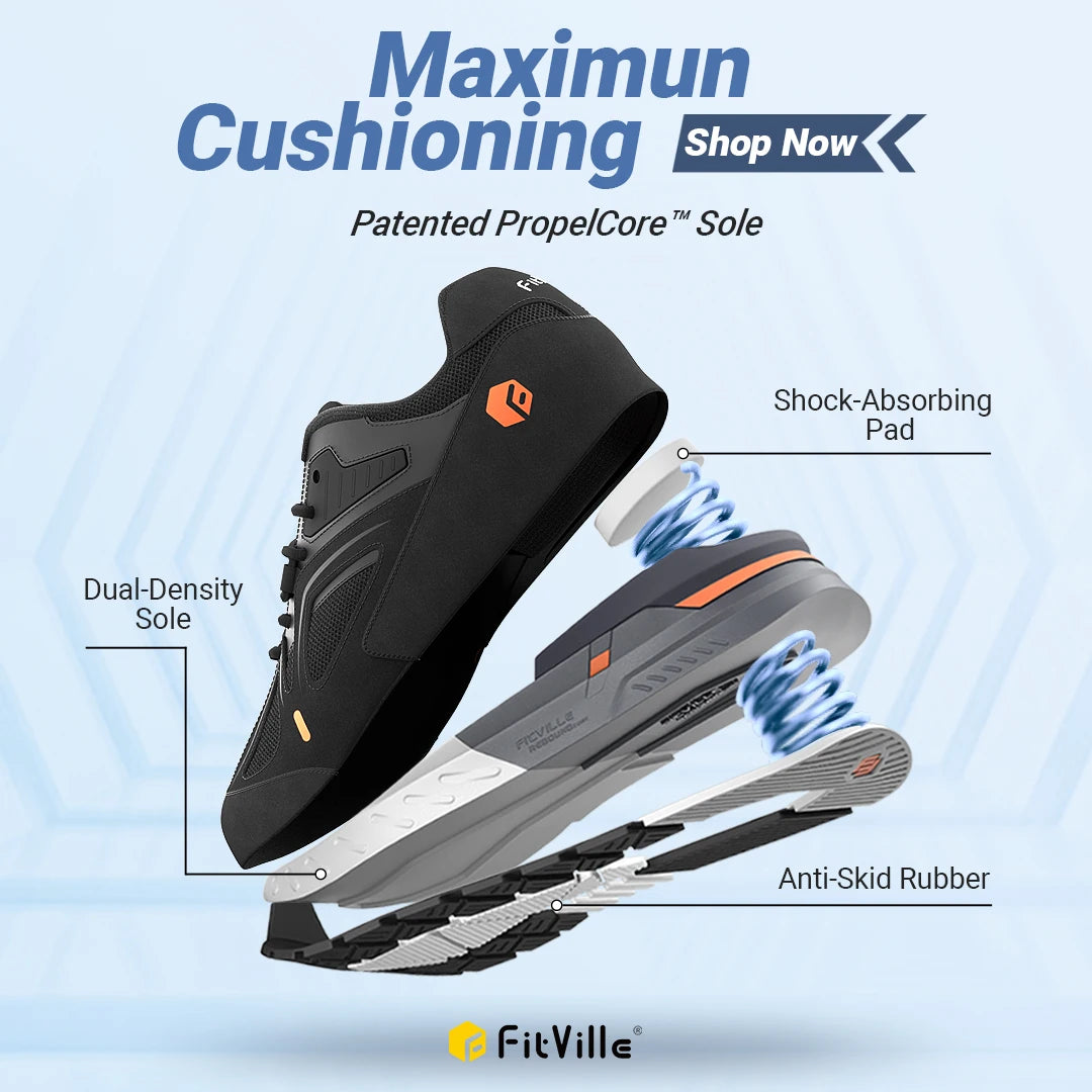 Fittington Walking Shoes For Men Extra Wide Man Shoes Large Size/Non-slip Sport Sneakers For Flat Feet Heel Pain Relief