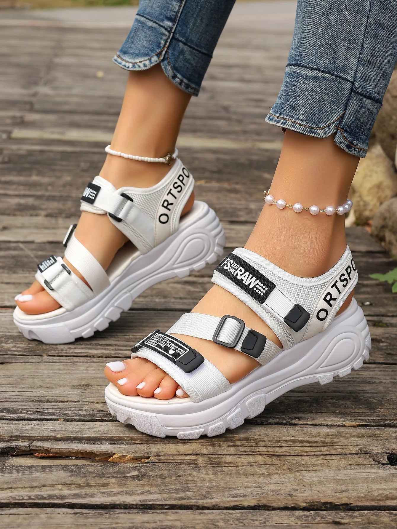 Sports Sandals Women's Beach Shoes Thin Straps Thick-Soled Shoe/Summer New Styles Soft Soles Versatile Comfortable Simple