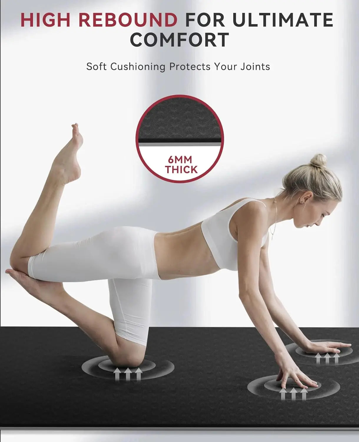 Extra Wide 72x36 Inch Yoga Mat,6mm Thick Non-Slip Exercise Mat/for Home Workout with Resistance Bands & Carry Bag