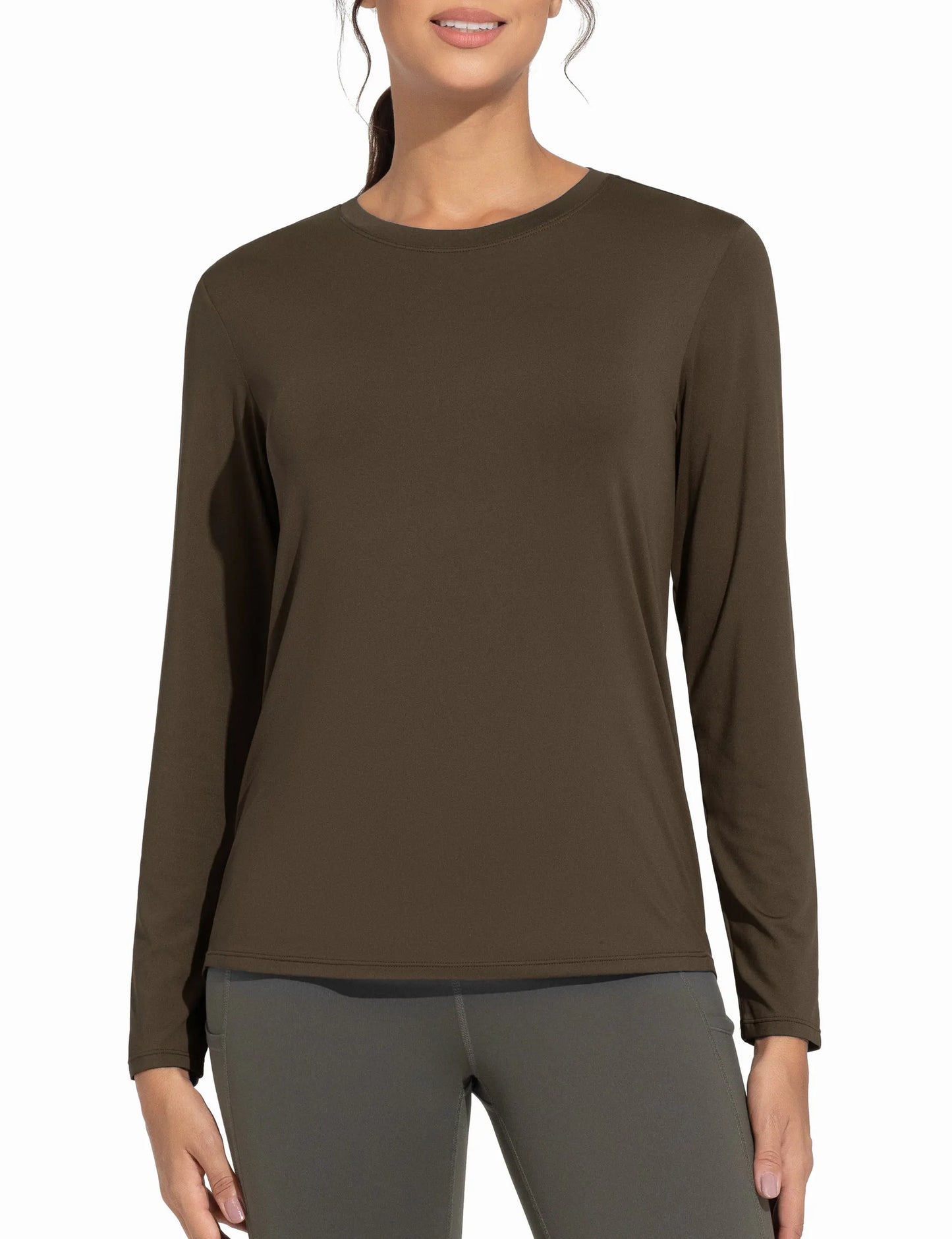 THE GYM PEOPLE Women's Ultra Soft Long Sleeve/Workout Shirts Basic Crewneck Athletic Running Tops