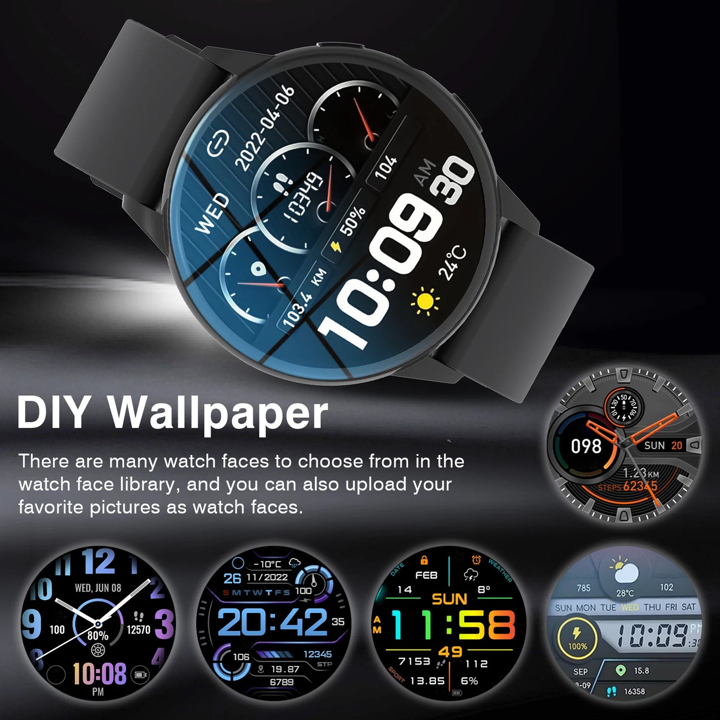 New Smart Watch Men 1.52" HD IPS Screen Bluetooth Call/Fitness Tracker Heart Rate Monitor Sports Smartwatch