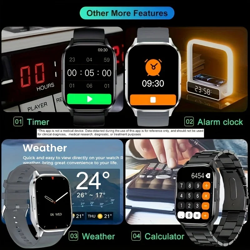 Simple and Stylish Women's Smartwatch, AMOLED HD Screen/Men's Smartwatch Wireless Calling Voice Assistant