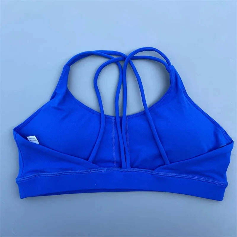 Solid Color Soft High Strength Women Cross Fitness Bra Tight Sport Top/Comprehensive Training Gym Yoga Underwear With Chest Pad