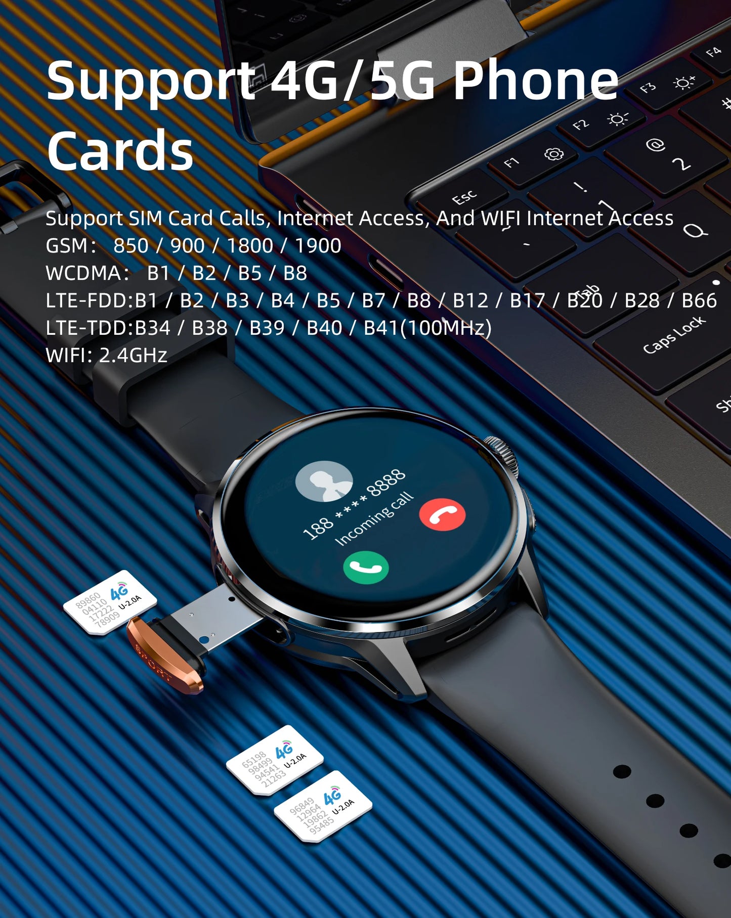 LOKMAT APPLLP 3 Android Smart Watch Amoled Round Screen/Retaining Camera Wifi 4G Watch Phone App Download with Quick Charging