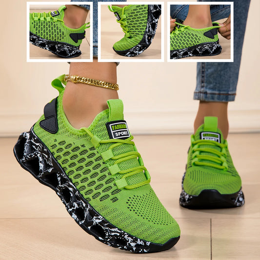 Running shoes for women lightweight mesh breathable and comfortable/flat and soft tennis sport shoes