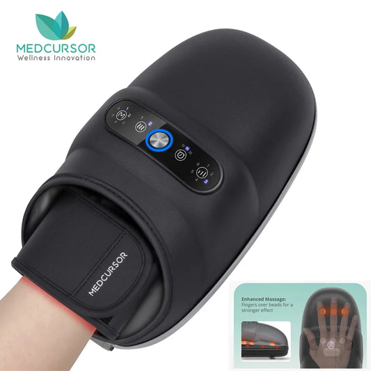 Wireless Electric Hand Massager Air Compression Hot Compress/Palm Acupoint Massager Finger Arthritis Numbness Muscle Relaxation