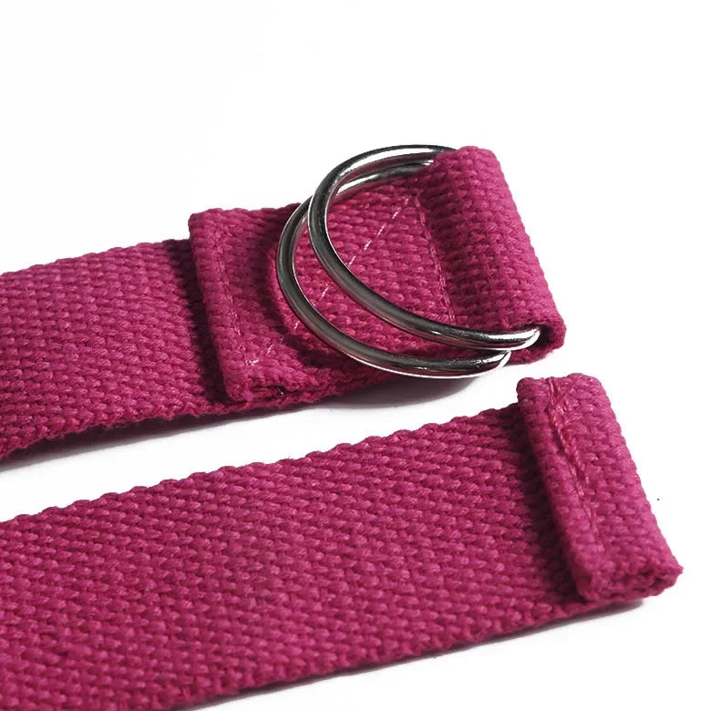1.8mx3.8cm Yoga Strap Durable Cotton Exercise Straps/Adjustable D-Ring Buckle Gives Flexibility for Yoga Stretching