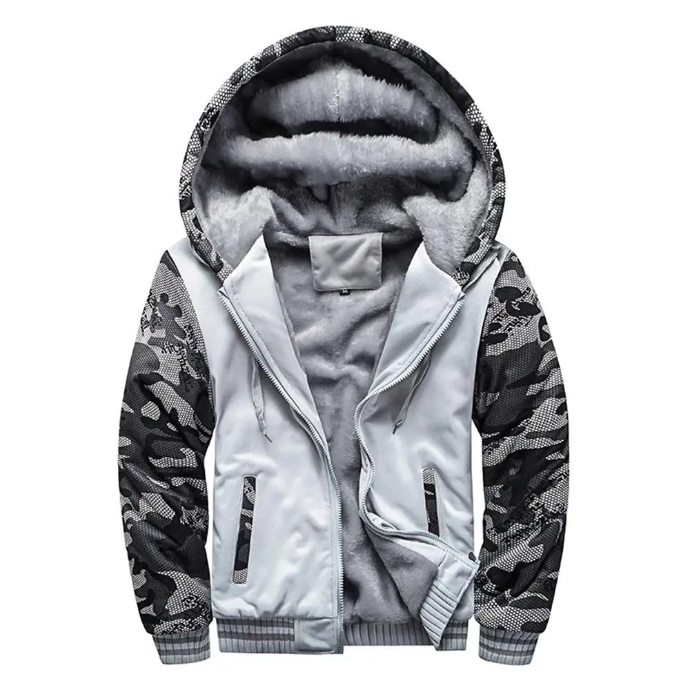 Men's Jacket Camouflage Thicken Winter Jackets for Men Fleece/Long Sleeve Coat Man Casual Hoodies Streetwear Men's Coats