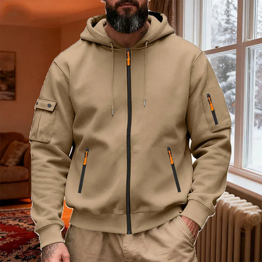 Men's Lightweight Insulated Winter Jacket With Hood Casual Windproof/Zipper Collar Jacket, Golf Windproof Hooded Jacket