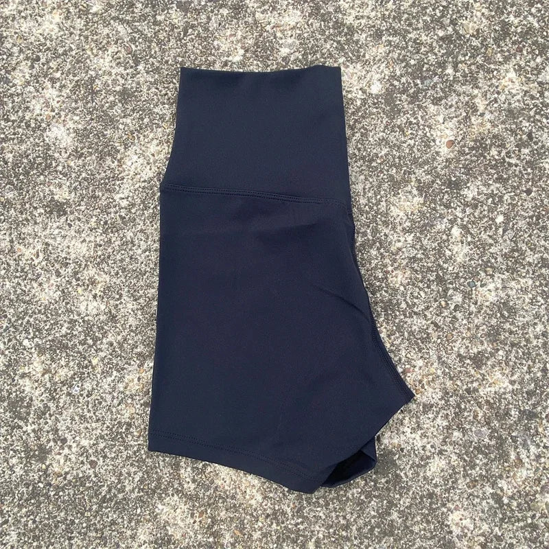 Solid Color Women Fitness Sport Shorts High Waist Athletic Yoga Shorts/Leg Cycling Comprehensive Training Jogging Squat