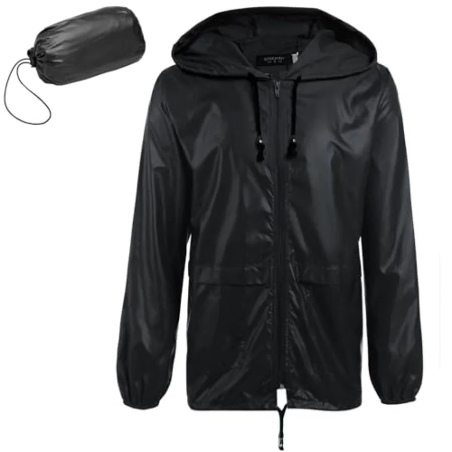 Men's Packable Rain Jacket Lightweight Waterproof Raincoat/with Hood Outdoor Rain Gear Travel Hiking Cycling