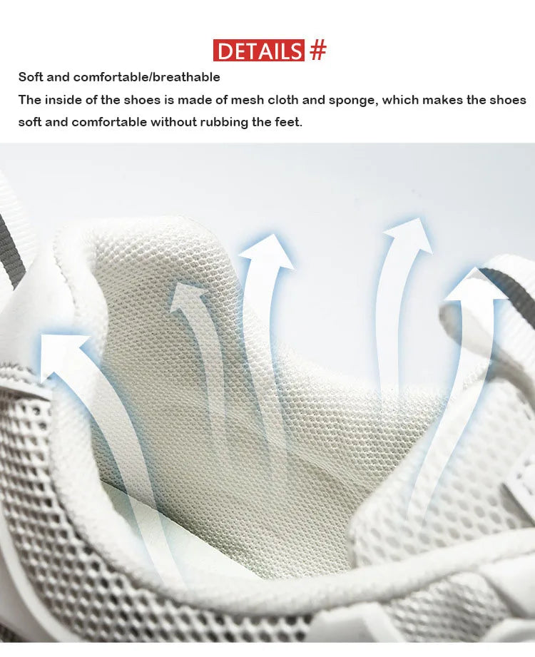 Oulylan Men's White Sneakers Men Lightweight Mesh Running Shoes/Breathable Sports Casual Shoes Men