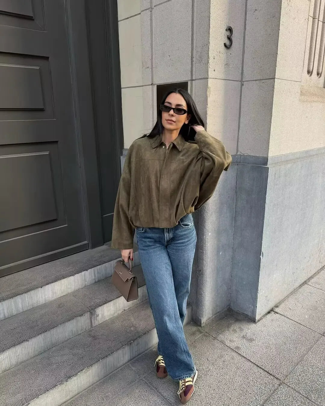 Women's new Jackets Autumn Fashion Loose Bat Sleeves Elegant/Women's Jackets Chic Street Youth Autumn Long Sleeves Coats