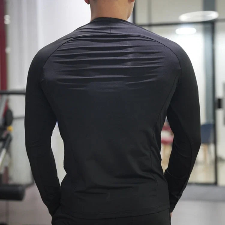 Men's Fitness Sports T-shirt Running Compression Tops/Muscle Fit Shirts Long Sleeve Sweatshirt Jogging Breathable Activewear
