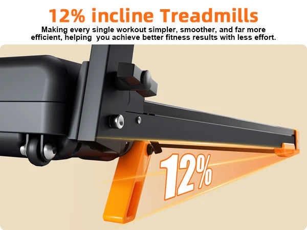 Quiet 3-in-1 Foldable Walking Pad Treadmill with 12% Incline for Home/12 Preprogrammed HIIT Modes, Supports up to 300 LBS Smart Treadmill Built