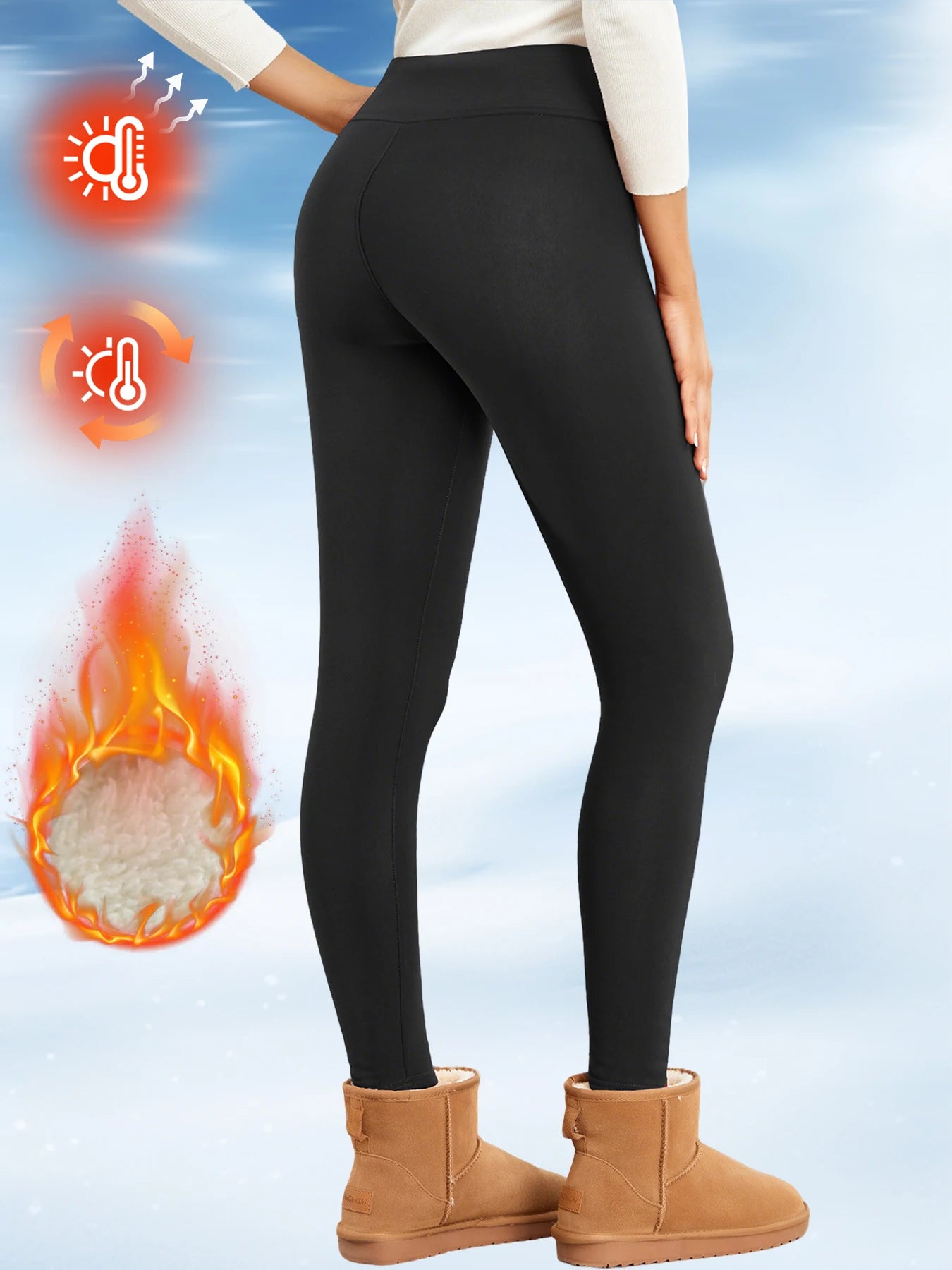 Fleece Women Leggings Thick Flared Pants High-Waisted Thermal Tights/Tummy Control Winter Warm Legging Casual Wear