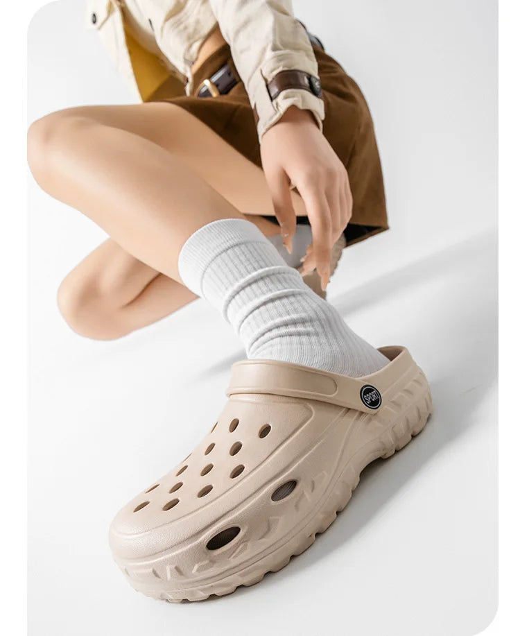 Summer Women Clogs Female Sandals Thick Bottom Home Slides/Soft EVA Dry Wedges Platform Garden Shoes Beach Sandals Home Slippers