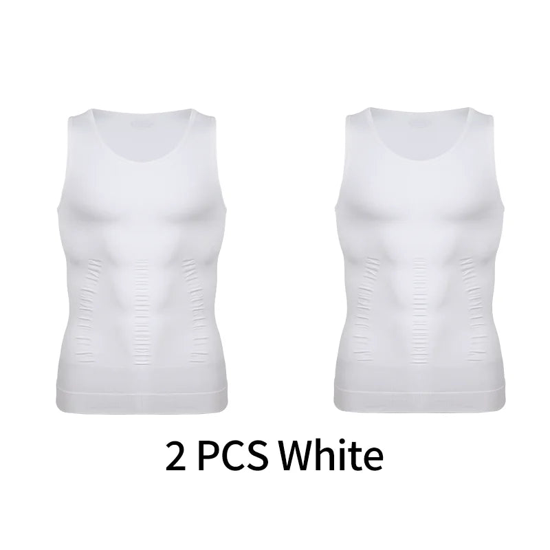 Men Compression Vest Sleeveless Shapewear Slimming Body Shaper/Shirt Gym Workout Corset Tummy Control Tank Top Abs Abdomen