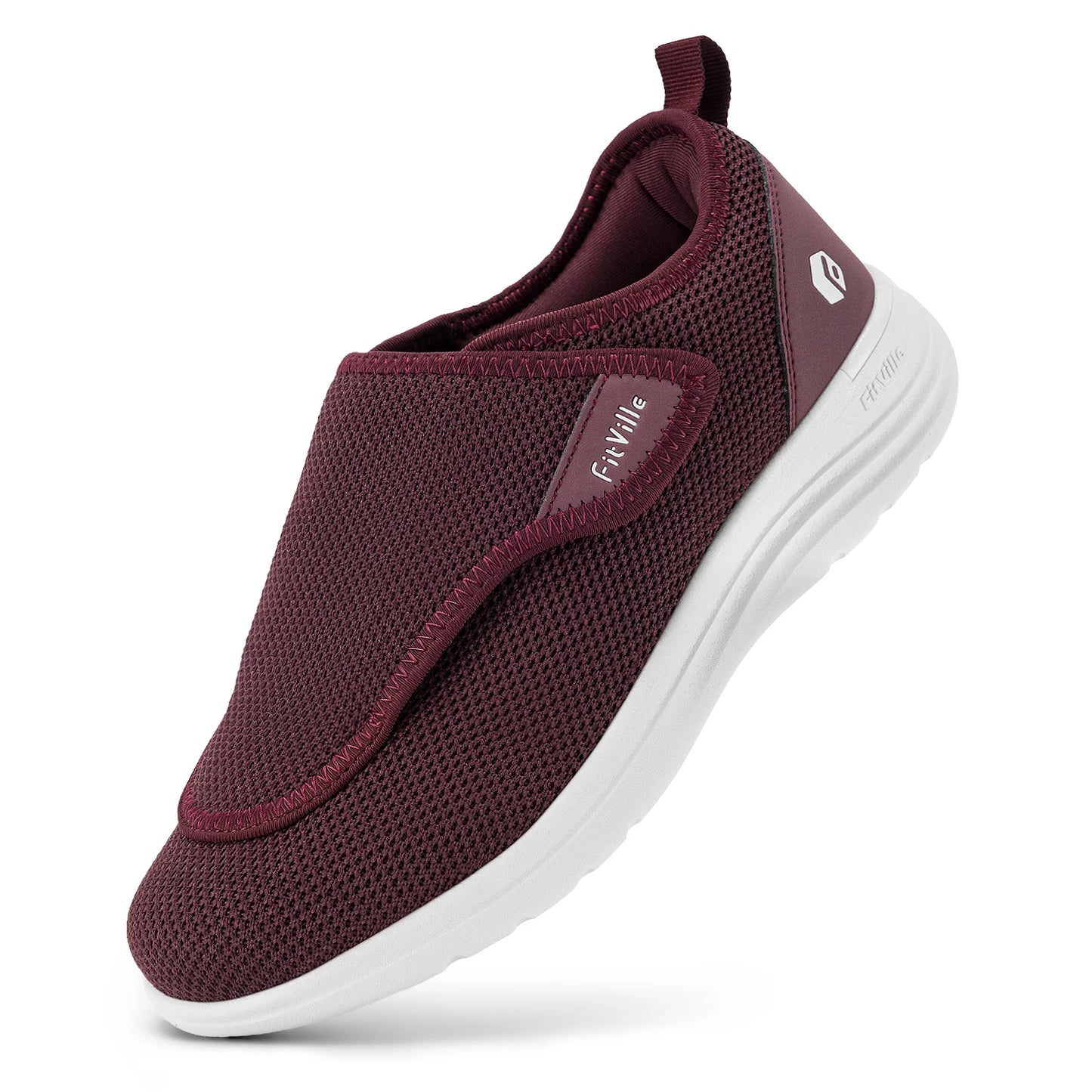 FitVille Wide Women's Diabetic Walking Shoes Adjustable Orthopedic/Comfort Sneakers for Elderly Women Foot Pain Relief Footwear