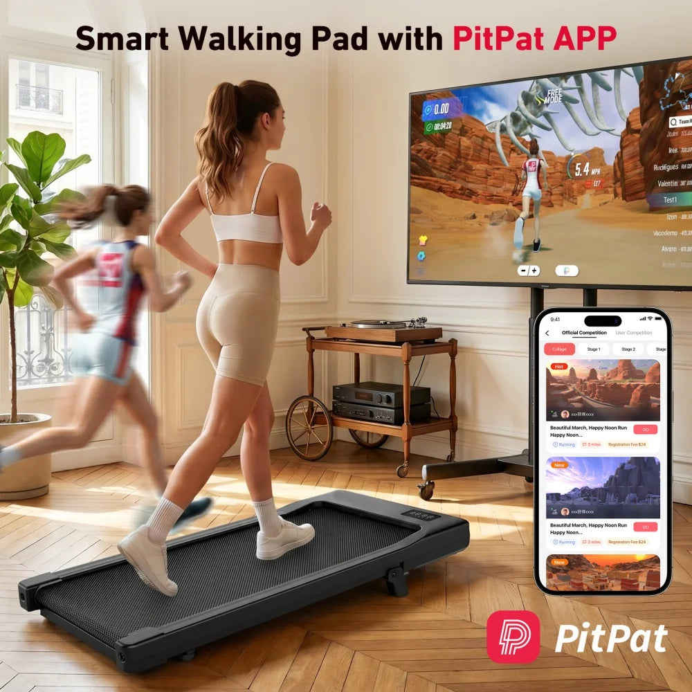 Walking Pad Under Desk Treadmill 2 in 1 Portable Treadmill/with Remote Control LED Display 2.5HP Walking pad for Home Gym