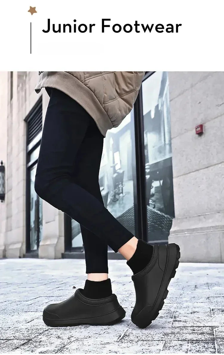 Winter Warm Kitchen Non-slip Waterproof Restaurant Working Shoes/Eva Chef Cotton Slippers Size 36-47