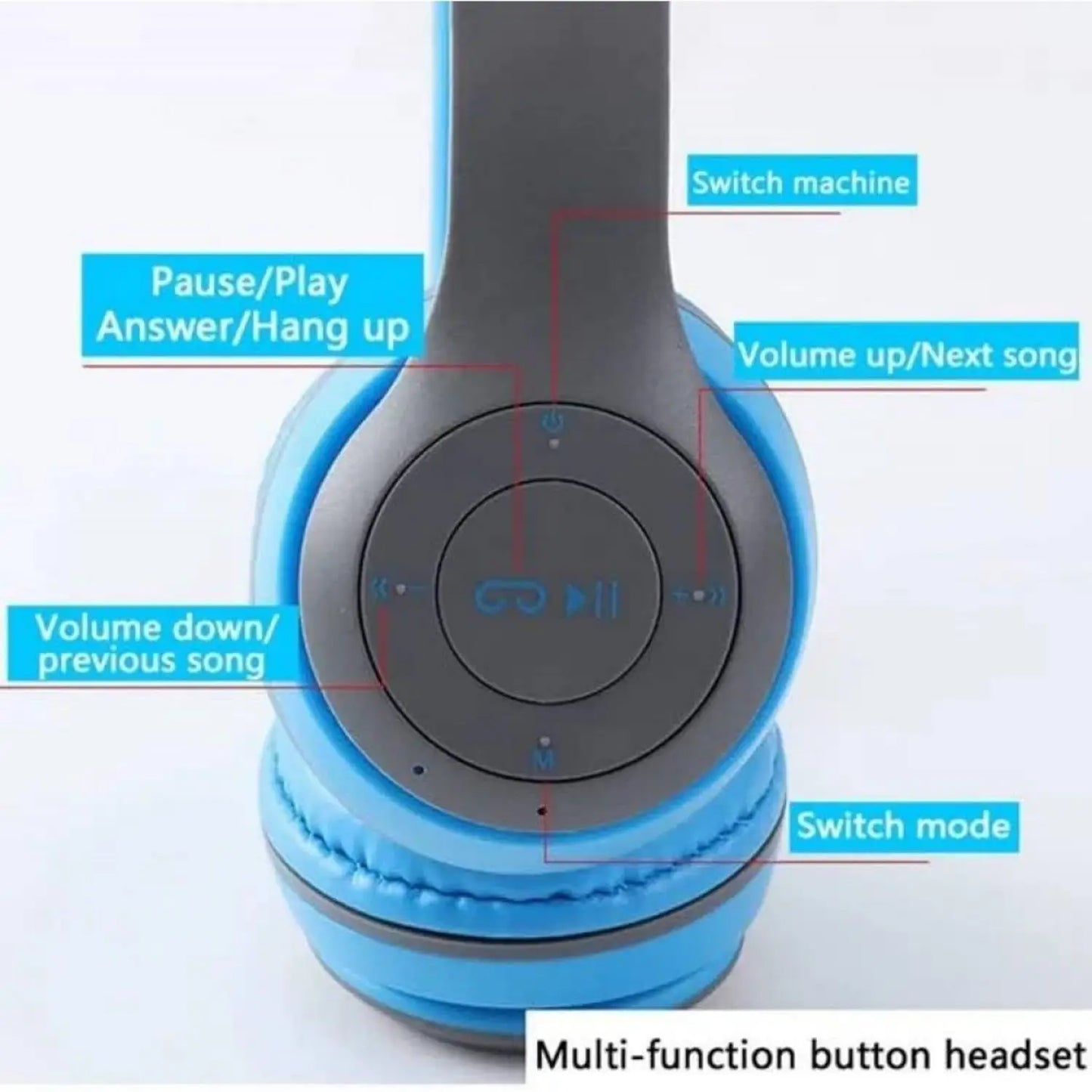 Wireless Bluetooth Over-Ear Headphones Lightweight/Compact & Stylish Design, High-Fidelity Sound P47 for Universal