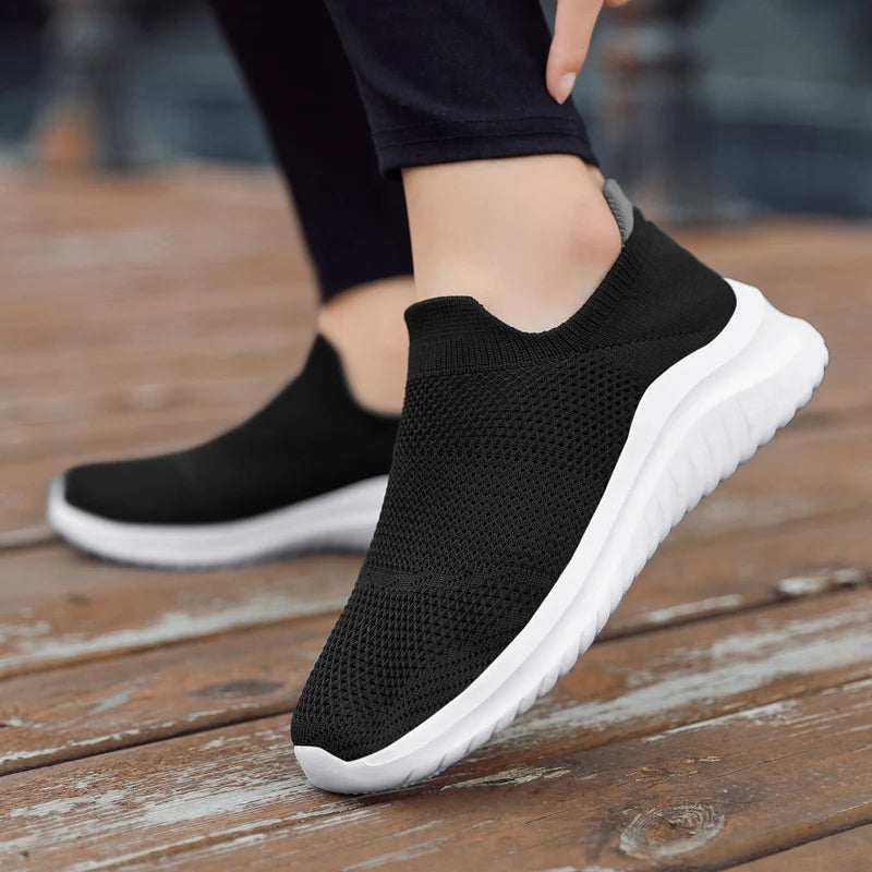 Sneakers Soft Sports Running New Casual For Solid Black/White Walking Footwear Fitness Jogging Men Shoes