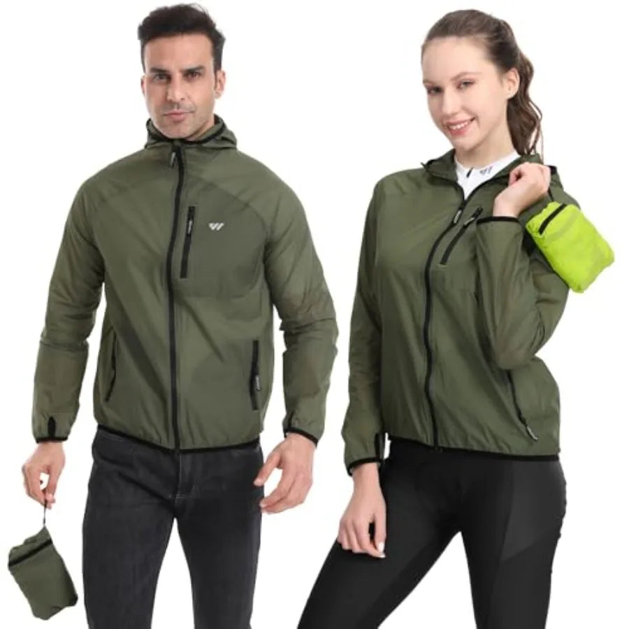 Windbreaker Jacket Women Lightweight Rain Jacket/Packable Reflective Hooded For Cycling Hiking Outdoor Sports