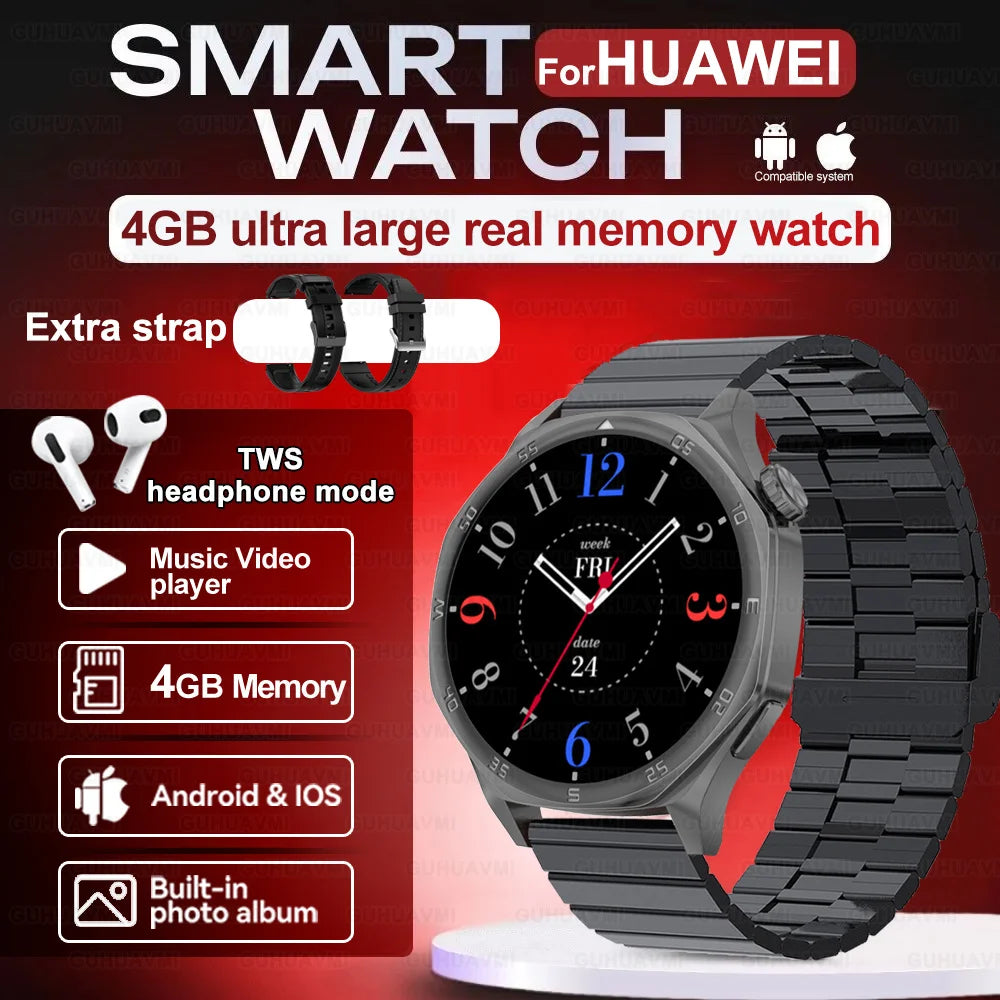 New for Huawei GT5 PRO Smartwatch 4GB Memory GPS Sport Video player/Bluetooth call Electronic album smartwatch for IOS