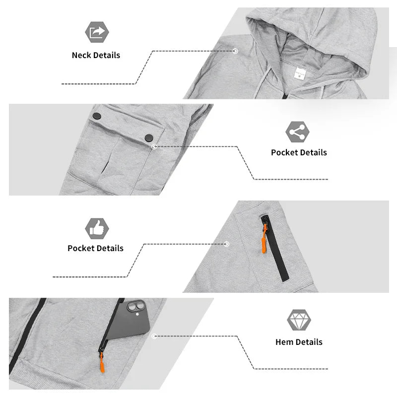Men's Lightweight Insulated Winter Jacket With Hood Casual Windproof/Zipper Collar Jacket, Golf Windproof Hooded Jacket
