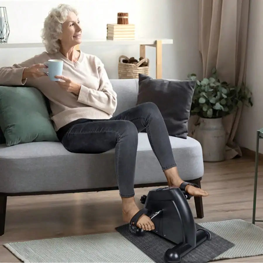 Mini Exercise Bike, Under Desk Bike Pedal Exerciser Portable Foot Cycle/Arm & Leg Peddler Machine With LCD Screen Displays