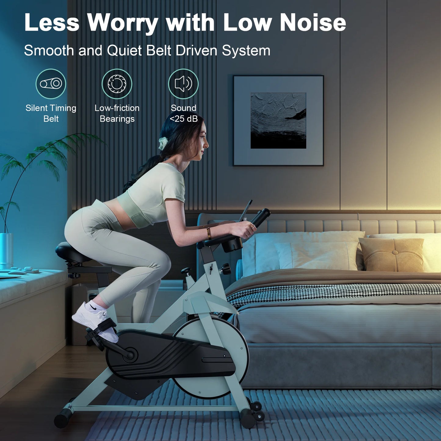 Superun Exercise Bike, 32-Level Magnetic Resistance Stationary Bikes/for Home Low Noise Workout Cycling Bike for Home