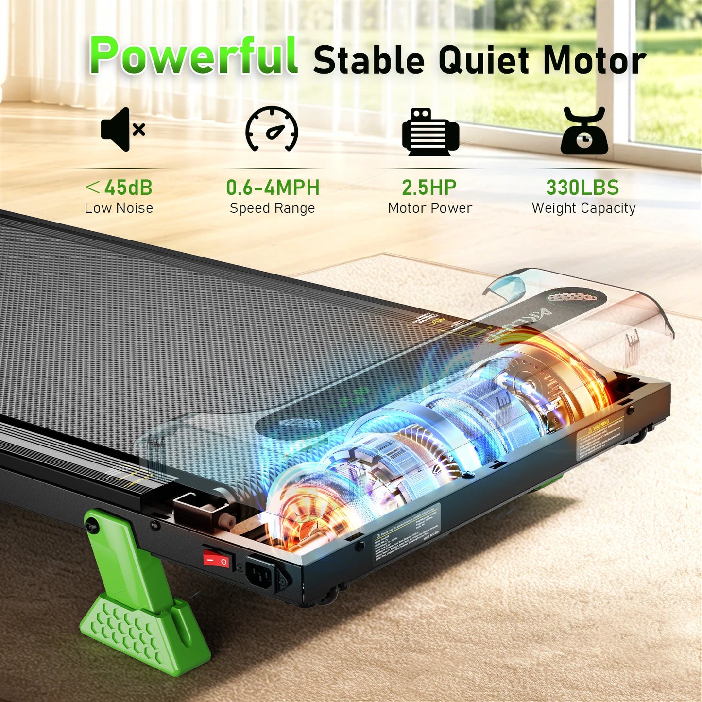 Akluer Walking Pad, Under Desk Treadmill with Incline for Home Office/2.5HP Portable Walking Treadmill with 300 Lbs Weight Capacity