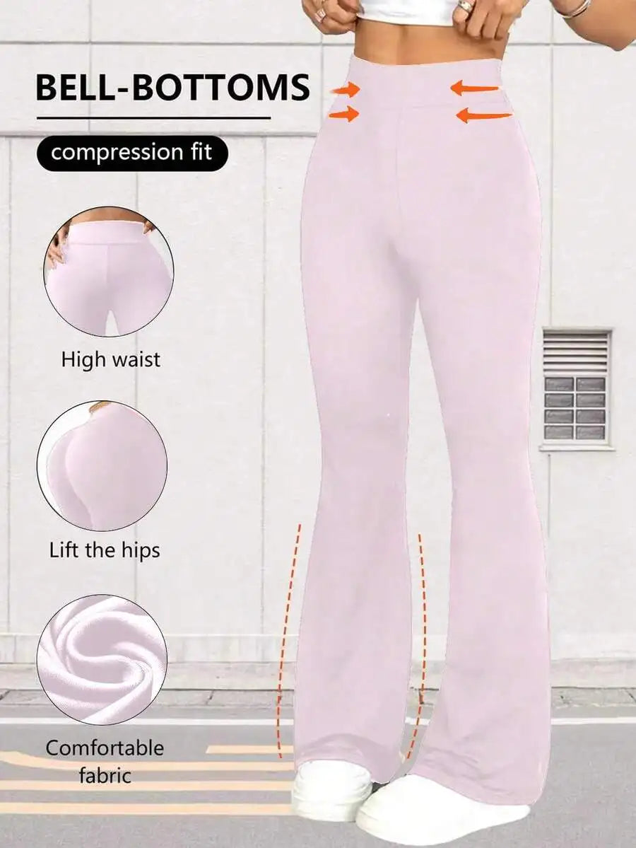 Women's High Waist Flare Yoga Pants Wide Leg Yoga Pants/Loose Casual Sports Leggings For Fitness