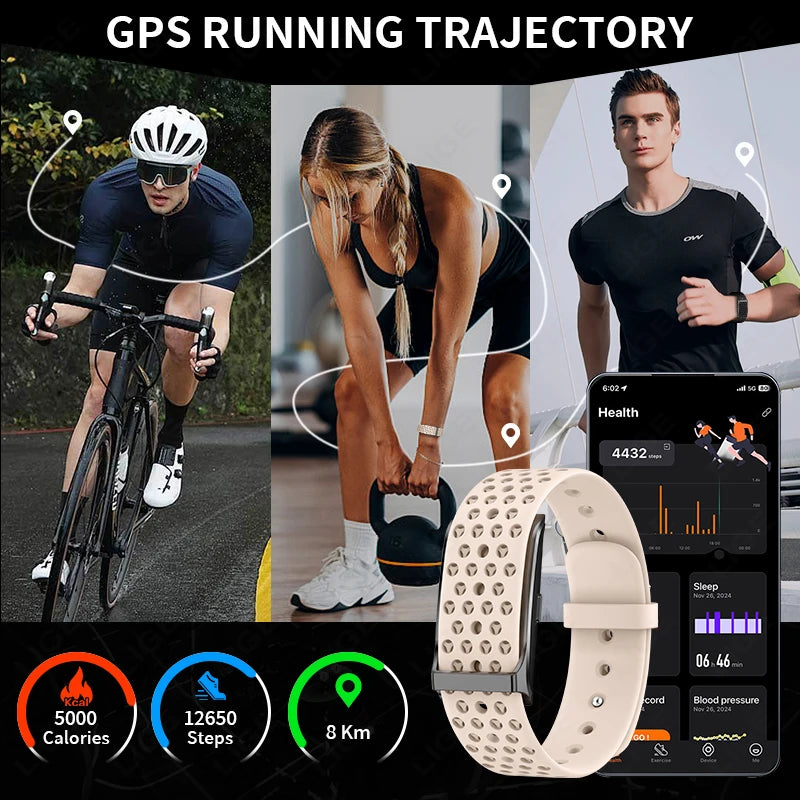 LIGE New No screen Smart Watch 20-day Ultra-long Use Time 24hours Blood Oxygen/Blood Pressure Monitoring Sports Smart Bracelet