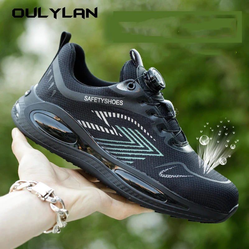 Fashion Men's Sneakers Work Safety Shoes Summer Breathable/Running Sneaker Men Anti-smash Steel Toe Protective Shoes