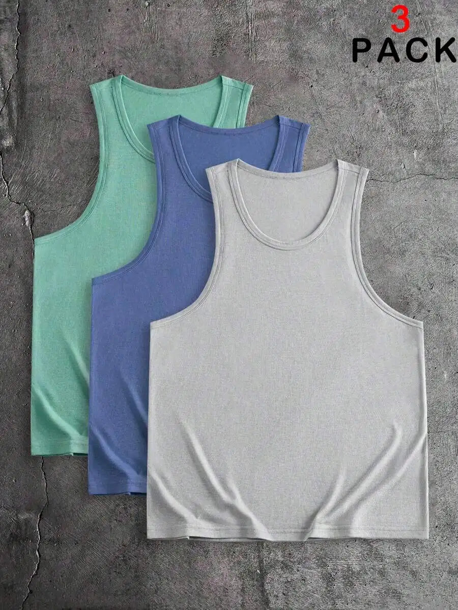AXEPEAK Men's Casual Sports Tank Top Embroidered Logo Gym/Athletic Muscle Tank Summer Slim Fit Designer Luxury Brand Style