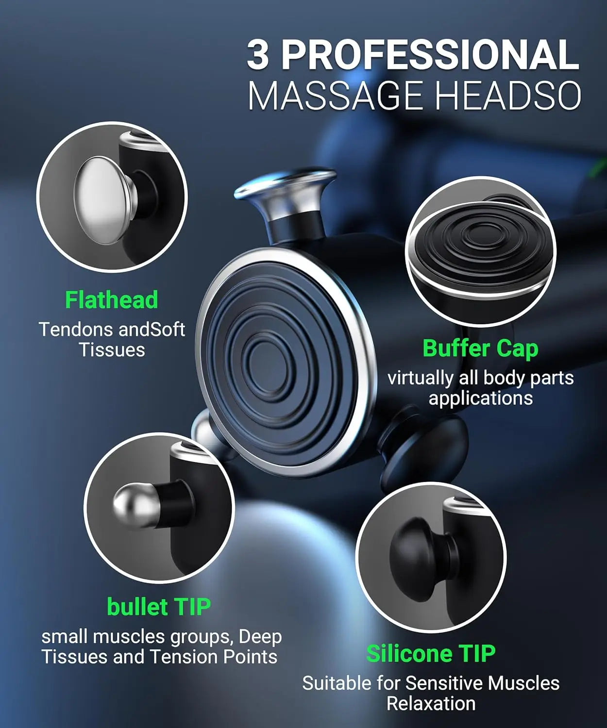 Deep Tissue Vibrating Muscle Massager Handheld Cordless Massager/for Sensitive Areas Muscle Pain Relief and Fascial Binding