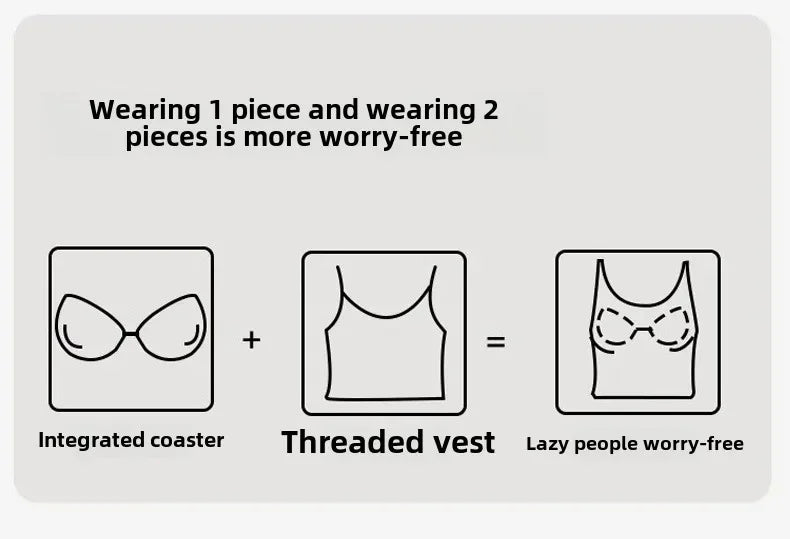 Threaded Halter Neck Camisole Top With Build-in Bra High Elastic/Slim-fitting Sling Fixed Cup Breathable Women Tank top