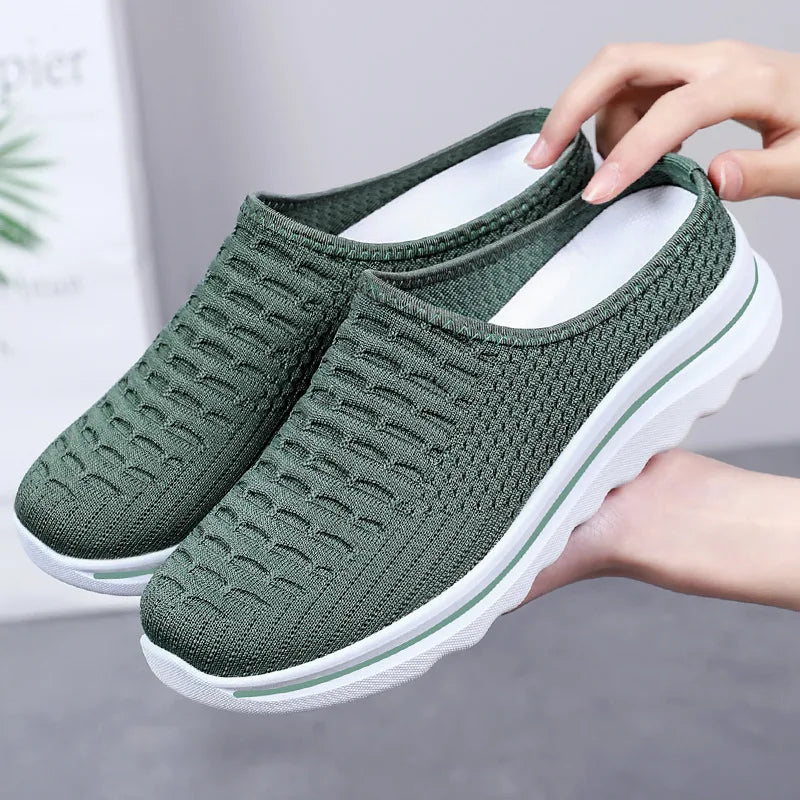 Women's Summer Breathable Commute Half Drag Shoes Soft Sole/Lightweight Slip On Casual Comfortable Odor-Resistant