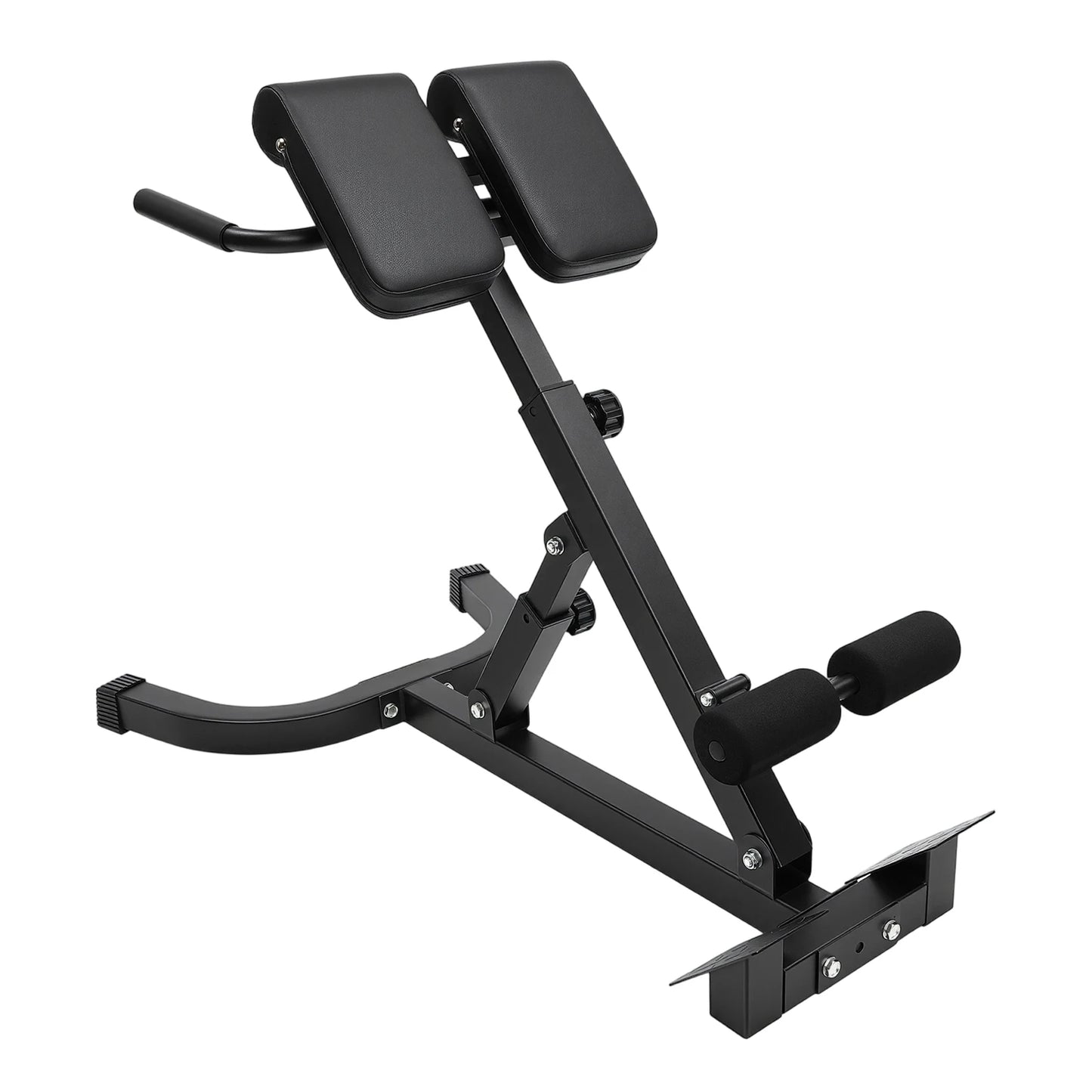 Back Extension Roman Chair Steel Frame Foldable Hyperextension Bench/5 Incline Angles 8 Adjustable Abdominal Pad Length