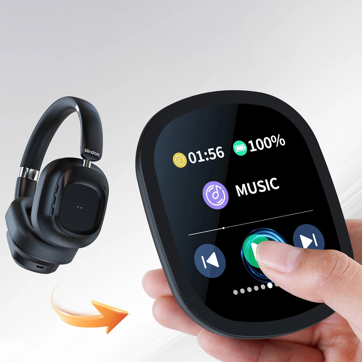 Siindoo JH-ANC930Plus Hybrid Wireless Headphone Active Noise Cancelling Headphones/With Multi Magnetic Touch Control LED Screen