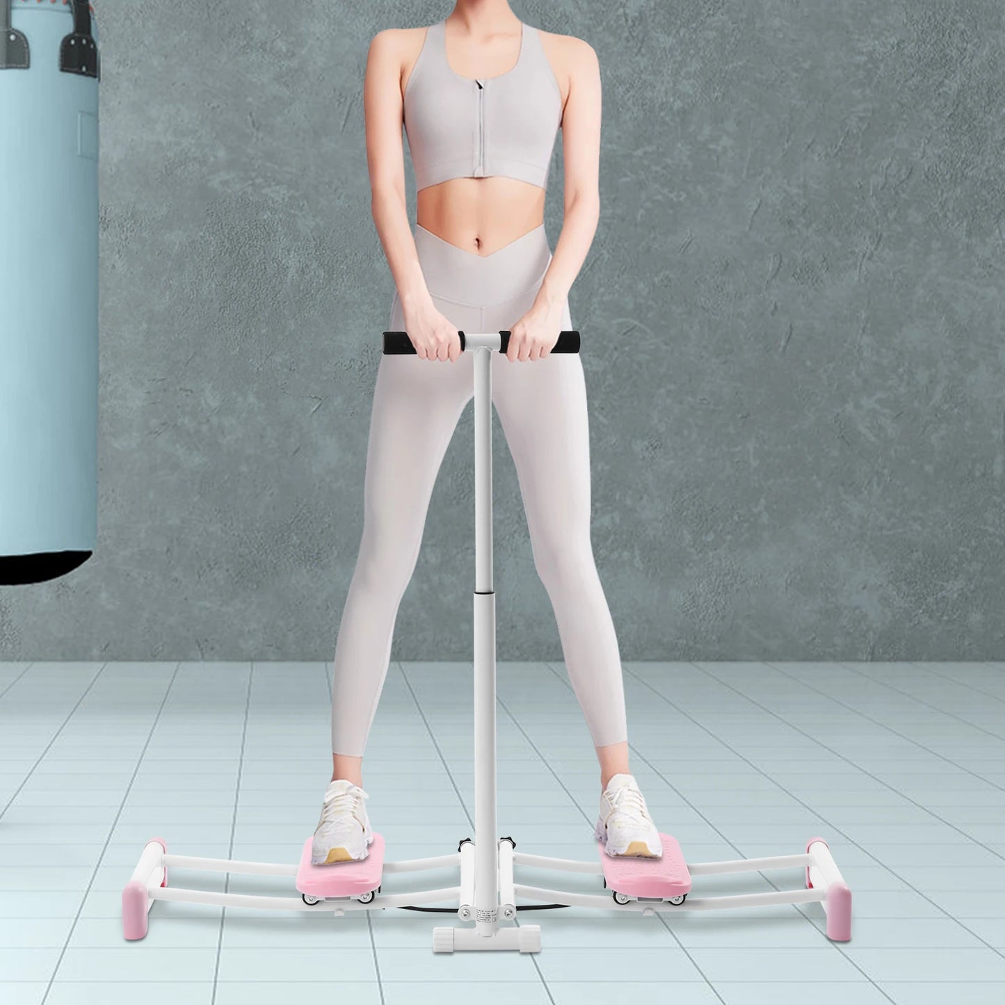 Pelvic Floor Muscle Fitness Equipment Skiing Motion Simulator/Height Adjustable 32.68-38.59"  220 lbs Capacity Steel Frame Foldable Anti-Slip Pedals