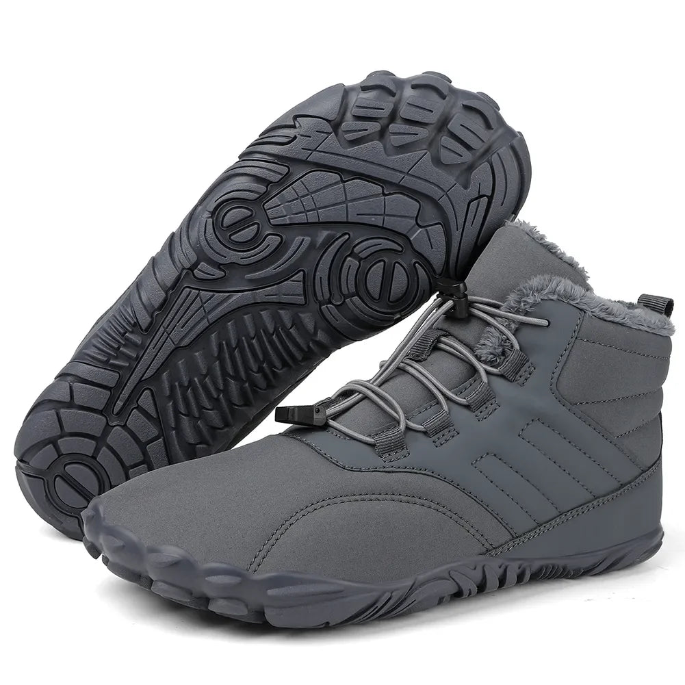 Winter Warm Barefoot Boots Women/Rubber Running Shoes Waterproof Non-Slip