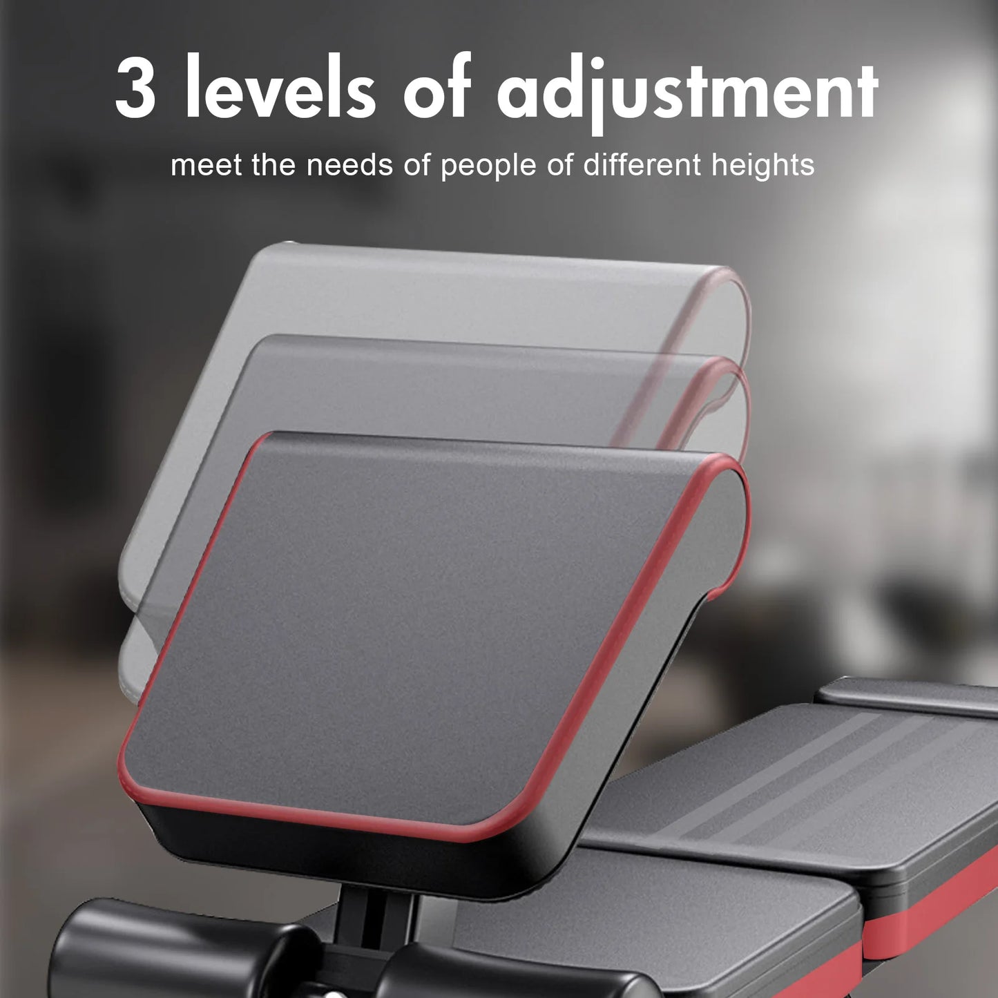Adjustable Weight Bench 7-Level Foldable with Extended Headrest/Leg Extension Incline Decline Bench 770 lbs Full-Body Strength
