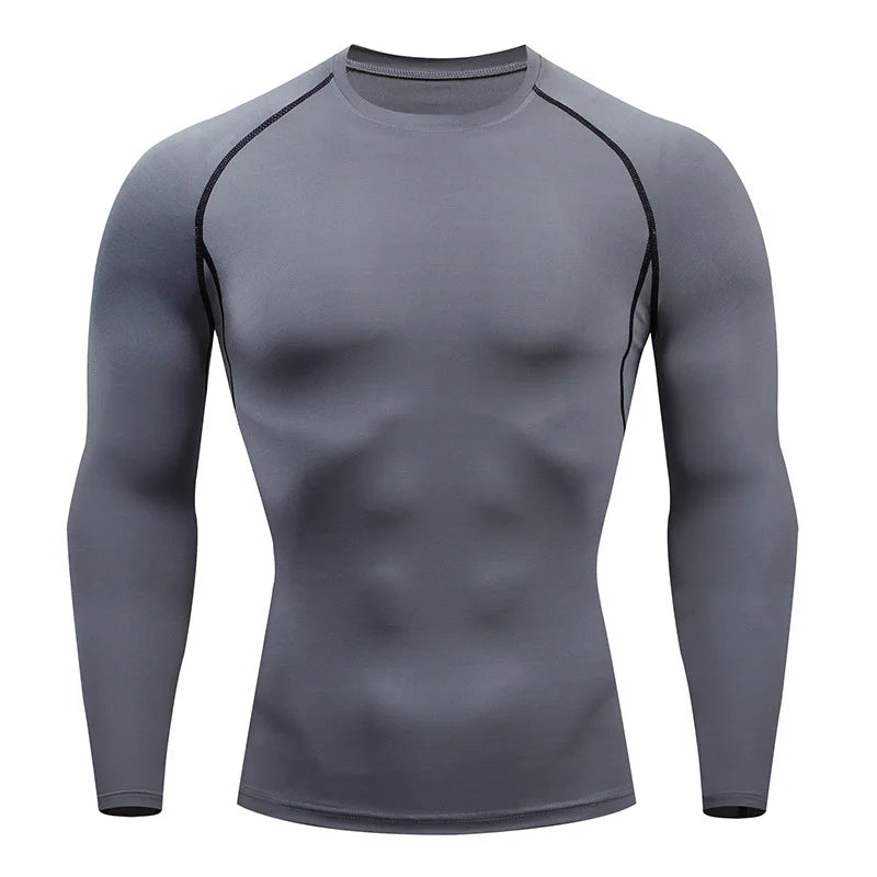 Men's T Shirt Outdoor Training Fitness Gym Jogging Running Sweatshirt/Man Compression Shirts Tight Elastic Breathable