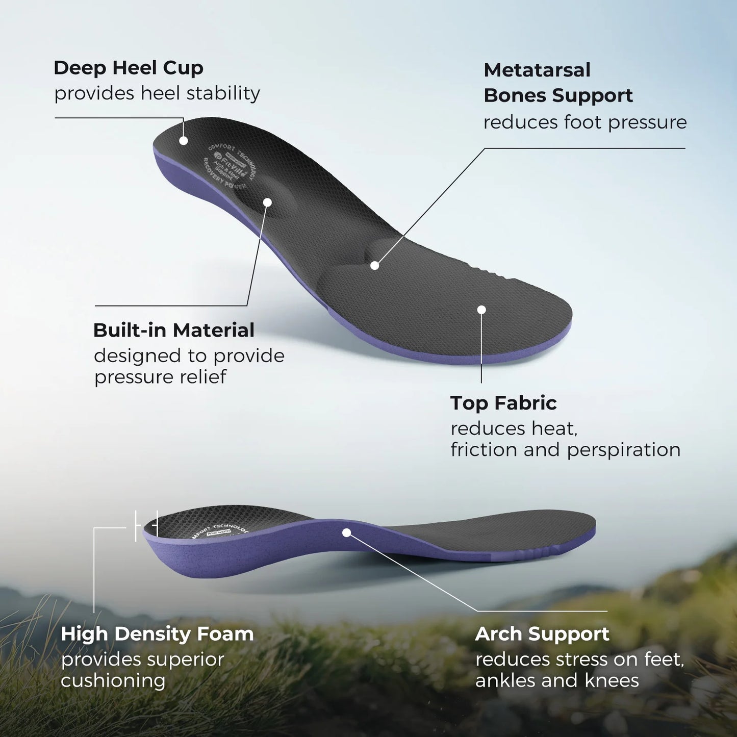 FitVille Extra Wide Trail Running Shoes Non-Slip Men's Sneakers/Lightweight for Male Swollen Feet Arch Support Pain Relief