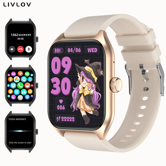 AI Voice Assistant Smart Watch for Men Women, 1.96'' HD Screen Activity/Trackers with 100+Sports/ Sleep/ Heart Rate Monitor