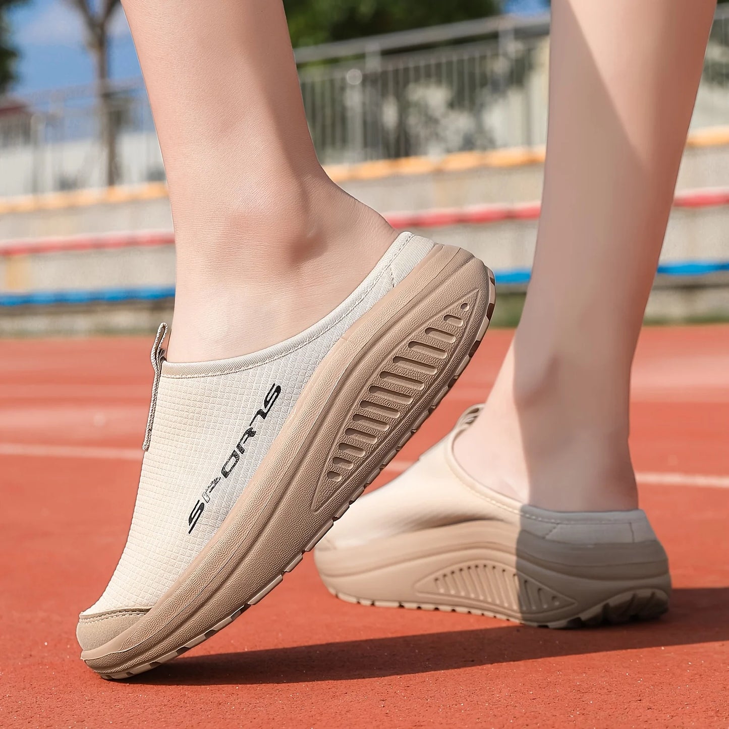 Summer women's one foot sports shoes breathable/thin mesh lazy shoes toe cap half drag sandals women's style